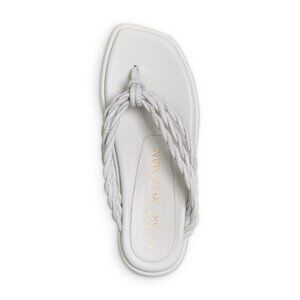 STUART WEITZMAN Women's White Calypso Slip On Leather Thong Sandals 7.5